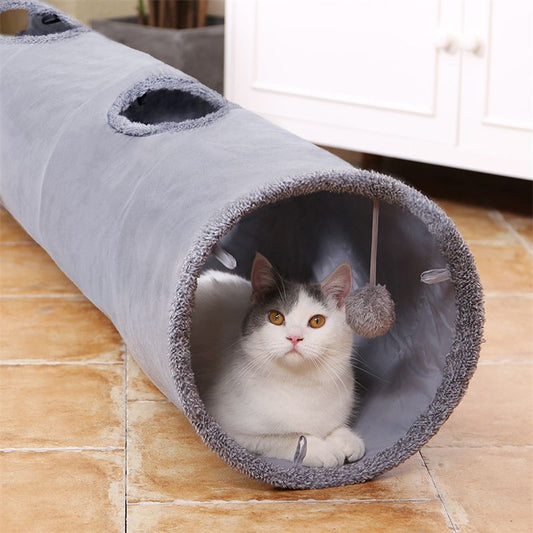 Tunnel gris pour chat