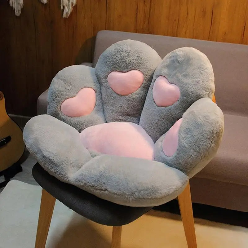 Coussin Chat en Forme de Patte de Chat avec Cœurs