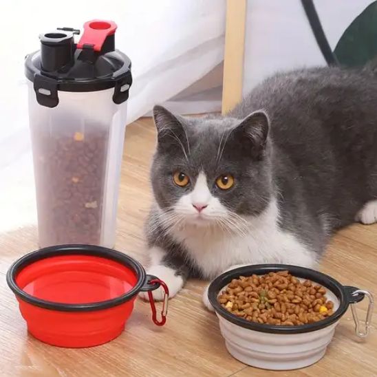 Gamelle chat  de voyage pliante 350ml