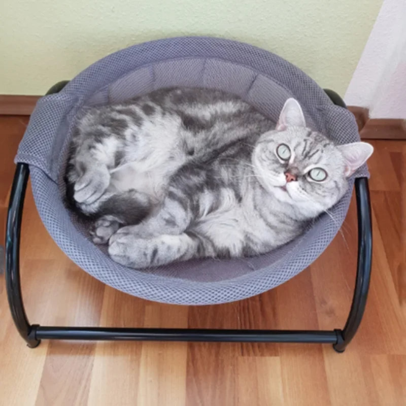 Hamac pour Chat Rond et Gris sur Pieds