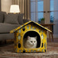 Maison pour chat jaune