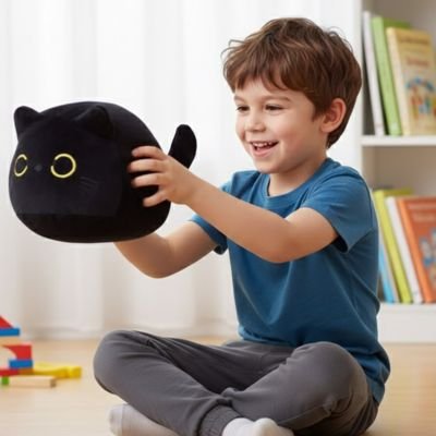 Peluche chat noir