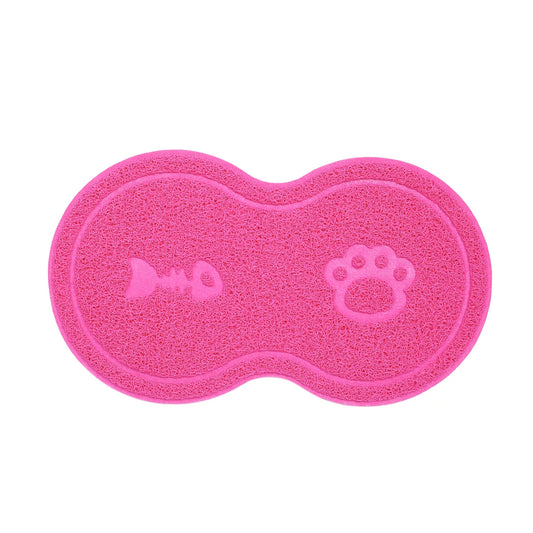 Tapis de Litières pour Chat Rose et Doux avec Motif Arrête de Poisson sur fond blanc