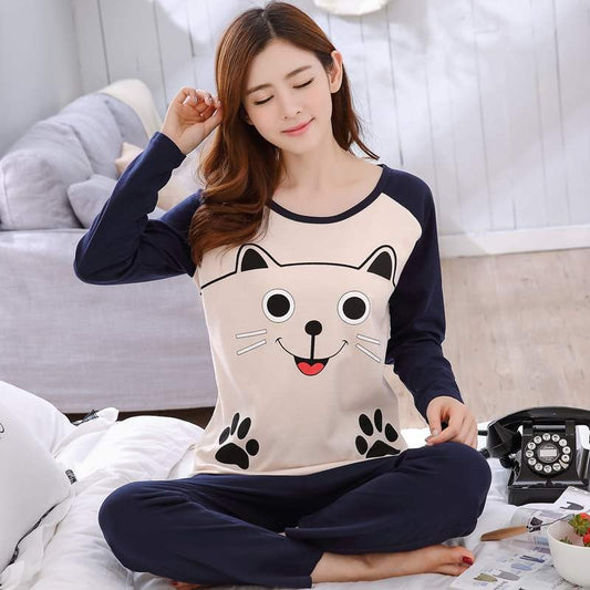 Pyjama chat femme blue cat