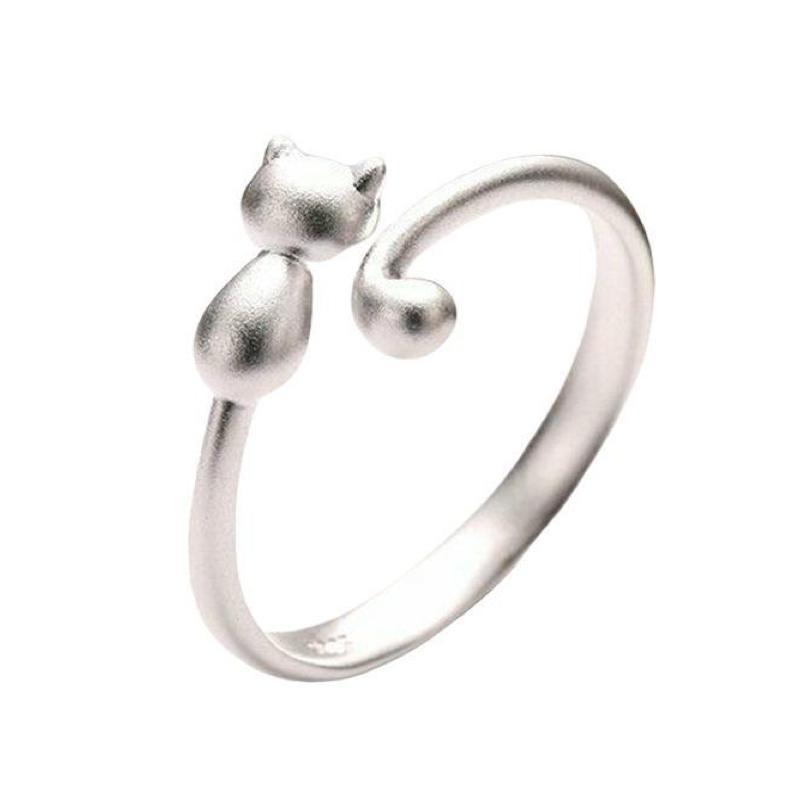 Bague Argent Chat J aime Vraiment Chat