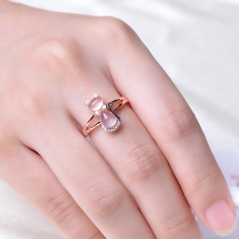 Bague Chat Rose