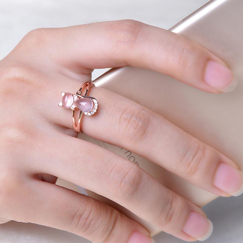 Bague Chat Rose