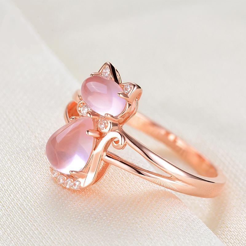 Bague Chat Rose