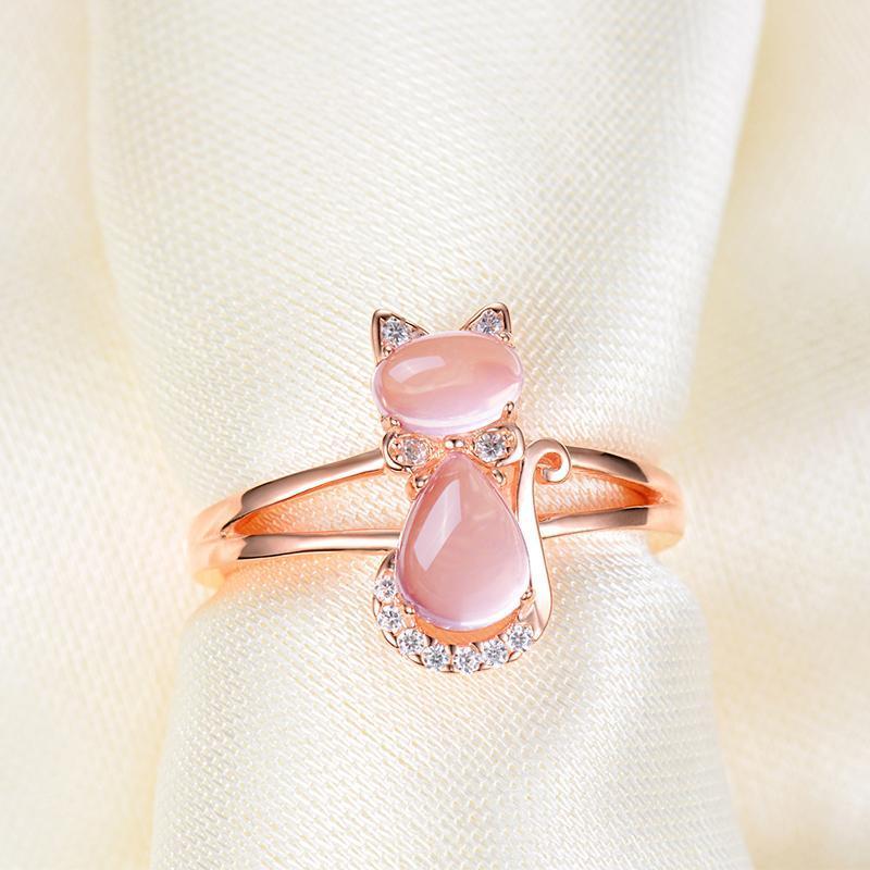 Bague Chat Rose