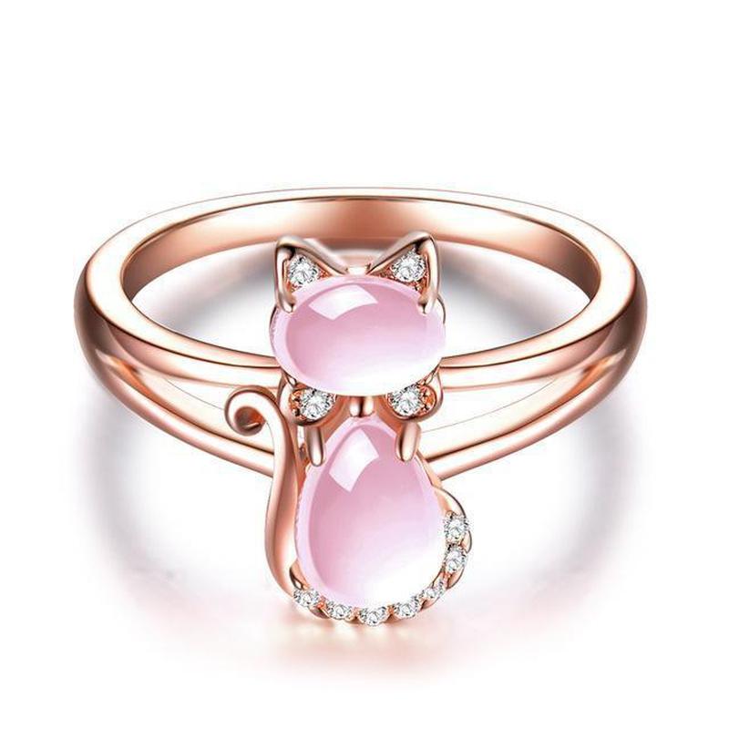 Bague Chat Rose