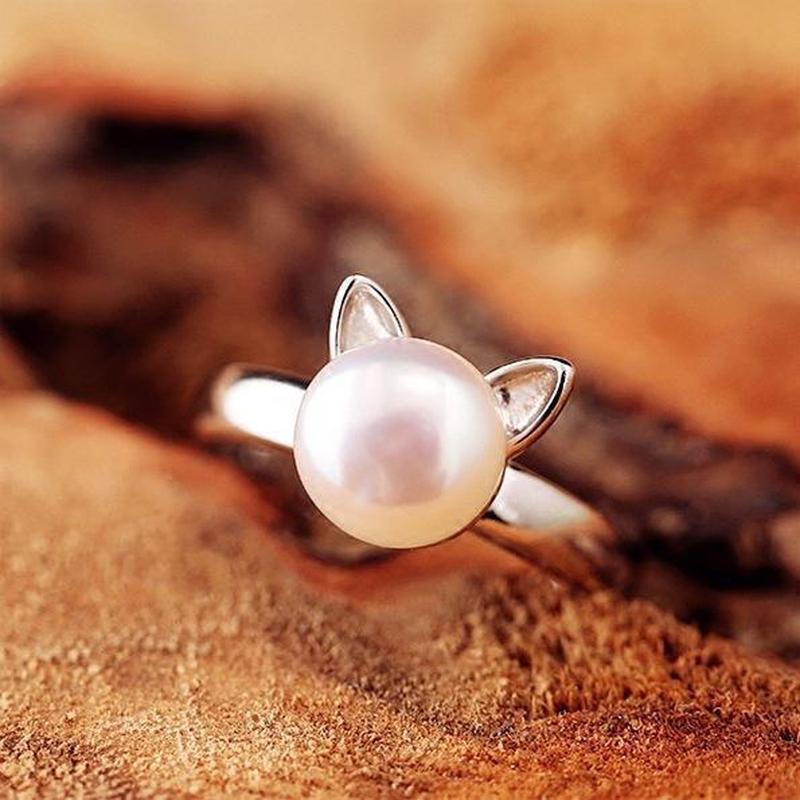 Bague Oreilles de Chat Argent