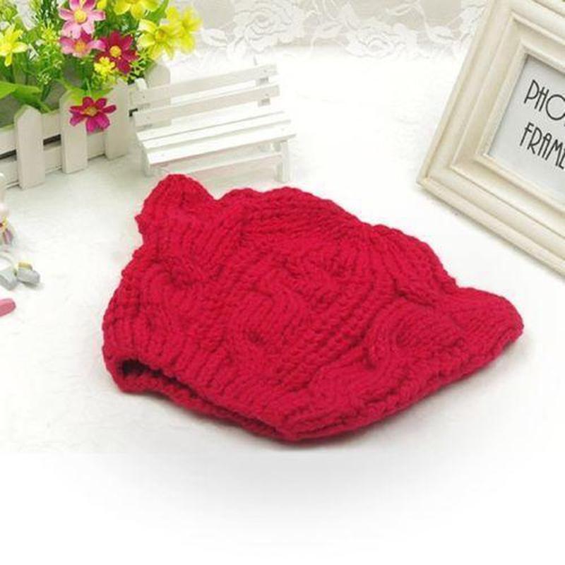 Bonnet Oreilles de Chat Rouge