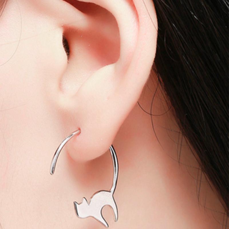 Boucle d'Oreilles en Forme de Chat