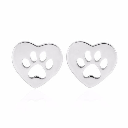 Boucle d'Oreilles Femme Patte de Chat Plaqué Argent