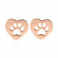 Boucle d'Oreilles Femme Patte de Chat Plaqué Or Rose