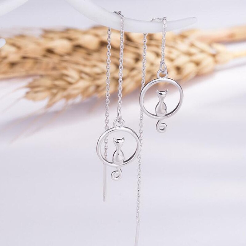 Boucles Oreilles Pendantes Chat