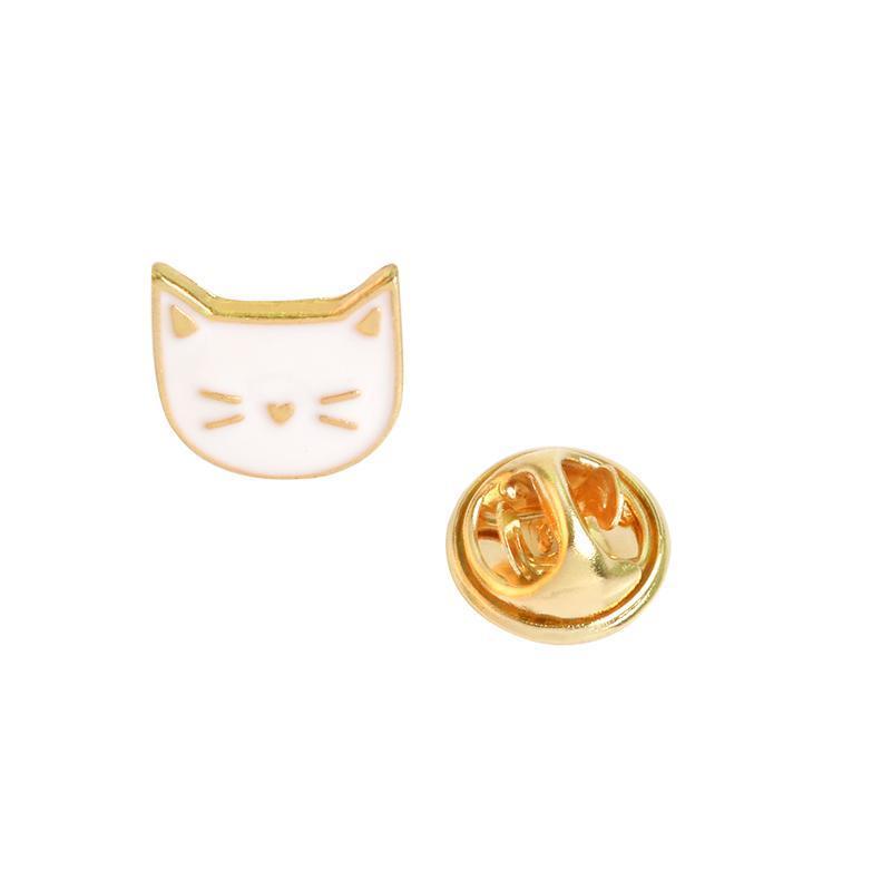 Broche Tête de Chat Chat Blanc