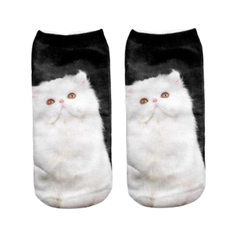 Chaussettes Chat Drôle Chat Blanc