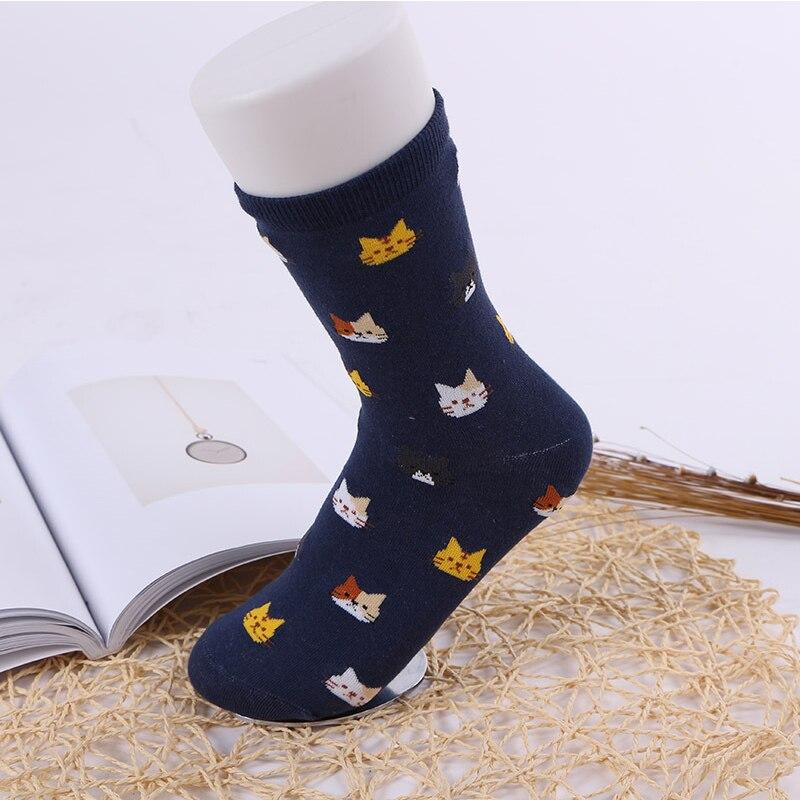 Chaussettes Chat Femme Bleu Minéral