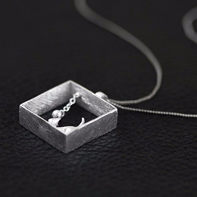 Collier Pendentif Chat Argent