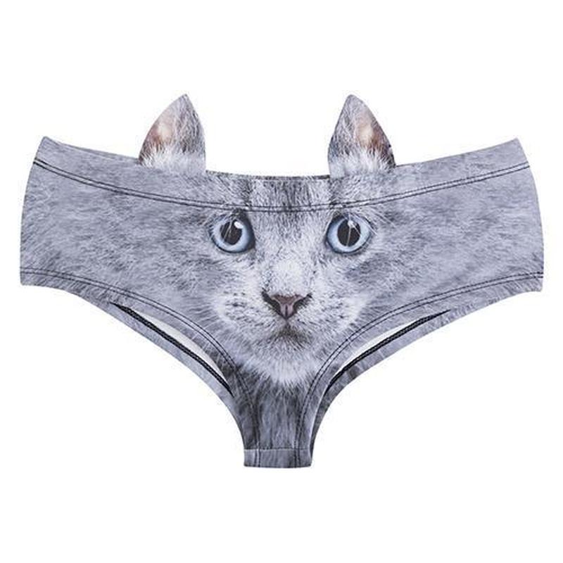 Culotte Femme Chat Gris