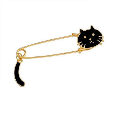 Épingle Chat Doré Noir