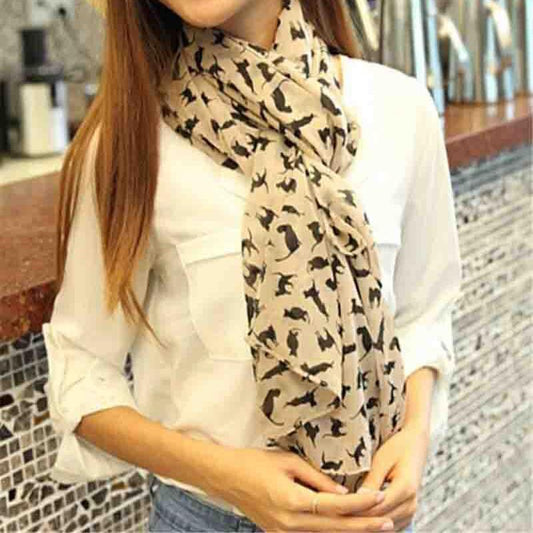 Foulard Femme Motif Chat 