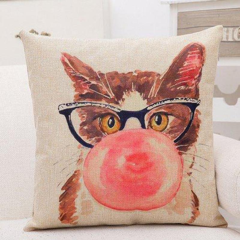 Housse de Coussin Chat Chat Gum