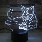 Lampe Chat 3D LED Blanche