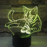 Lampe Chat 3D LED Jaune