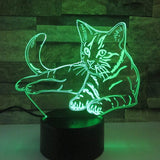 Lampe Chat 3D LED Verte