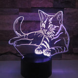 Lampe Chat 3D LED Violette