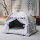 Tente pour chat classique avec rideaux