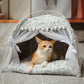 Tente pour chat classique avec rideaux