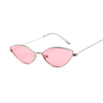 Lunette de Soleil Oeil de Chat en Argent Verre Rose