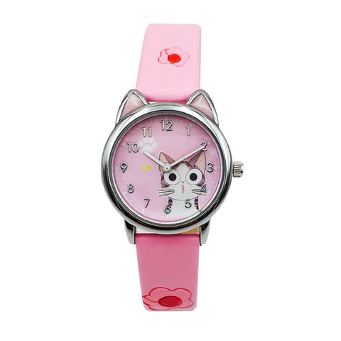 Montre Chat Fille Rose