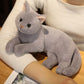 Peluche chat réaliste gris