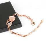 Bracelet chat  en alliage rose