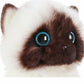 Peluche chat blanc siamois