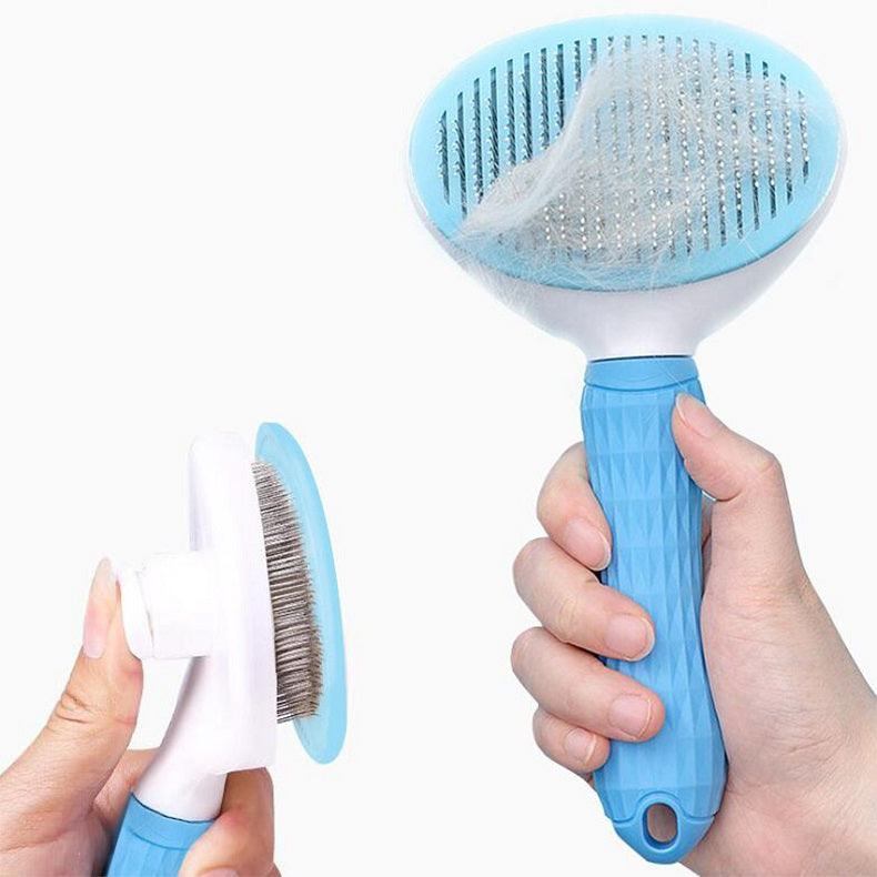 Brosse pour chat auto-nettoyante en un clic