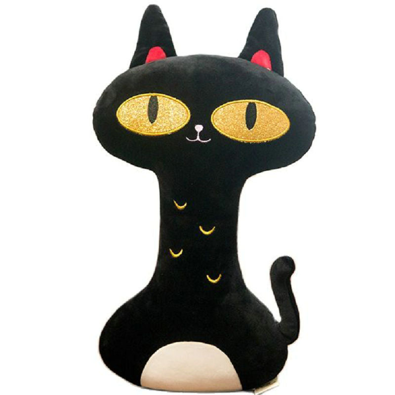 Peluche chat noir avec yeux dorés