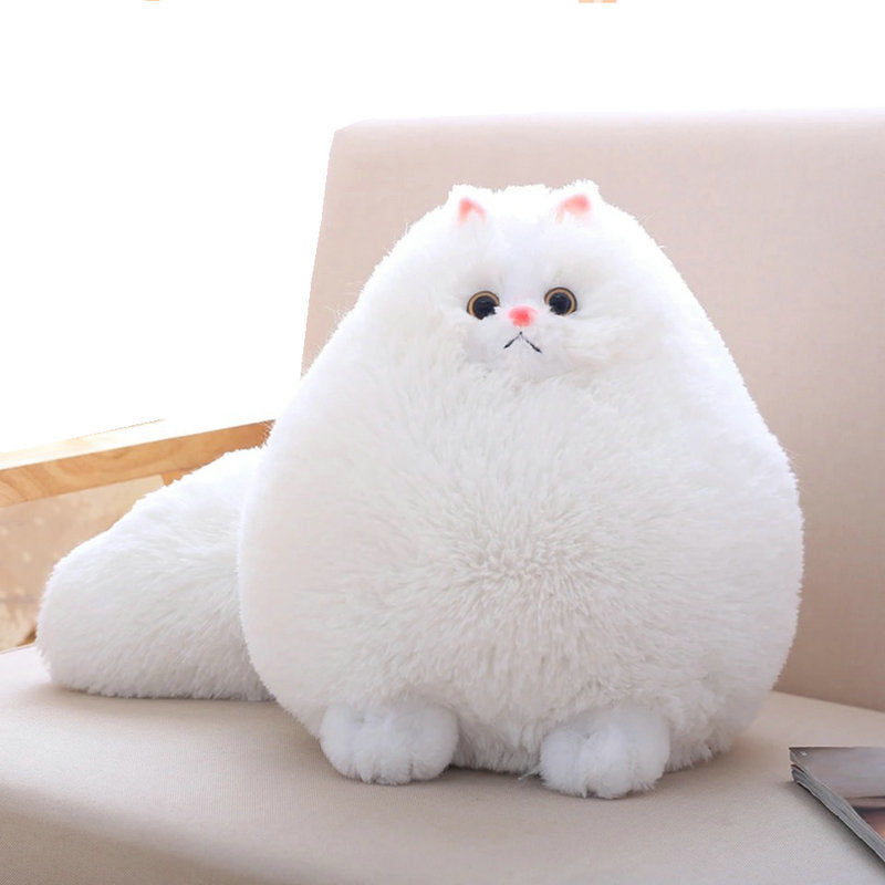 Peluche chat blanc super rond