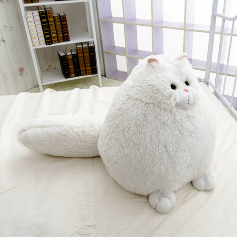 Peluche chat blanc super rond