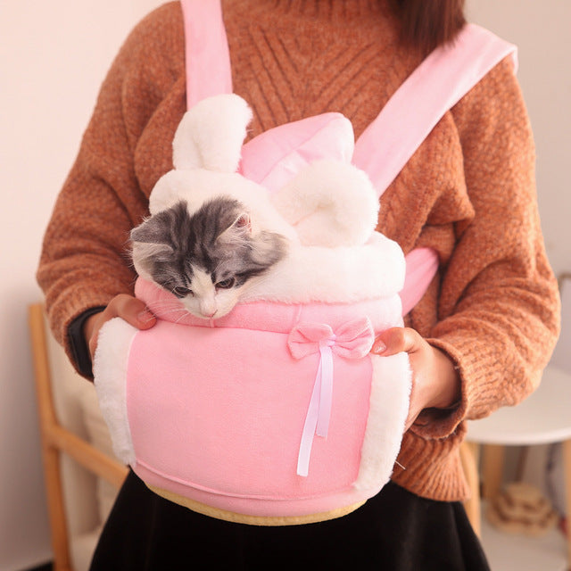 Sac transport chat mignon style peluche