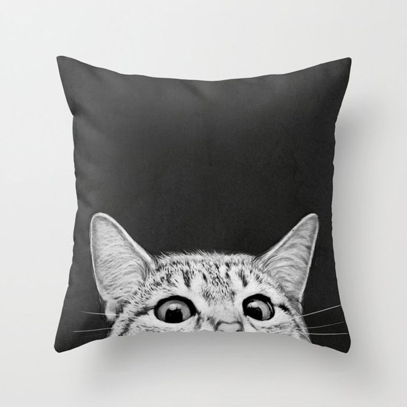 Coussin chat en velours