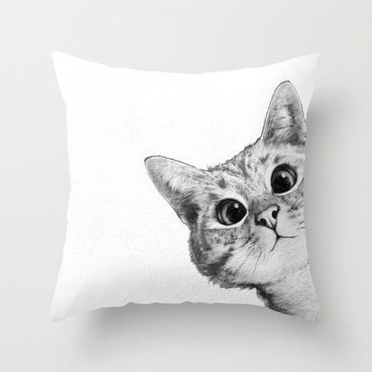 Coussin chat en velours