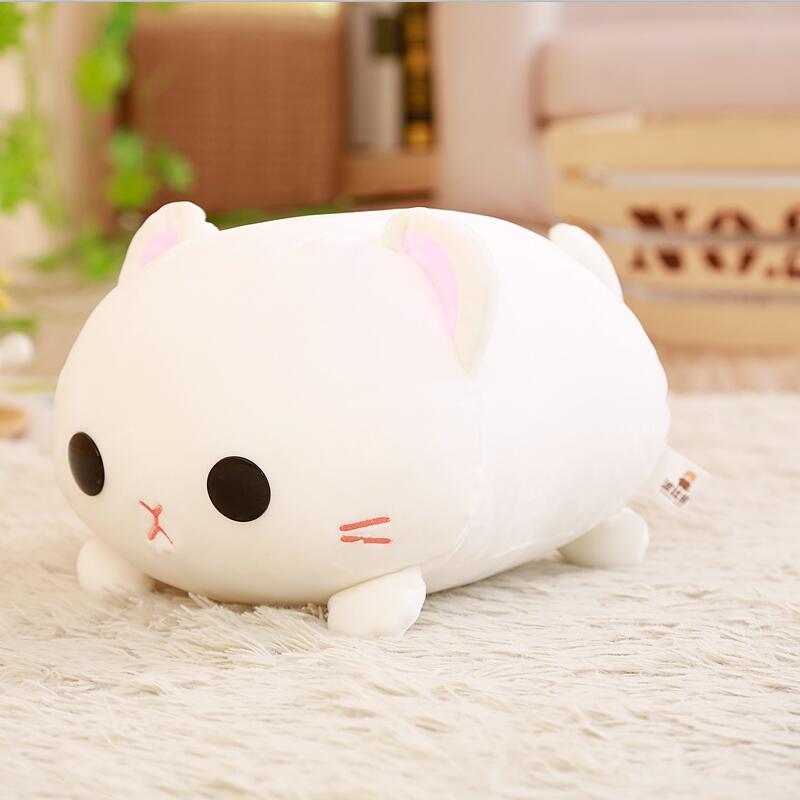 Peluche chat blanc rond