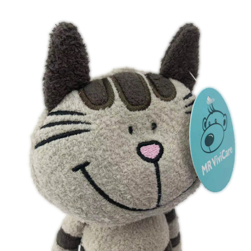 Peluche chat kawaii rayé