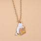 Pendentif chat mignon avec poisson