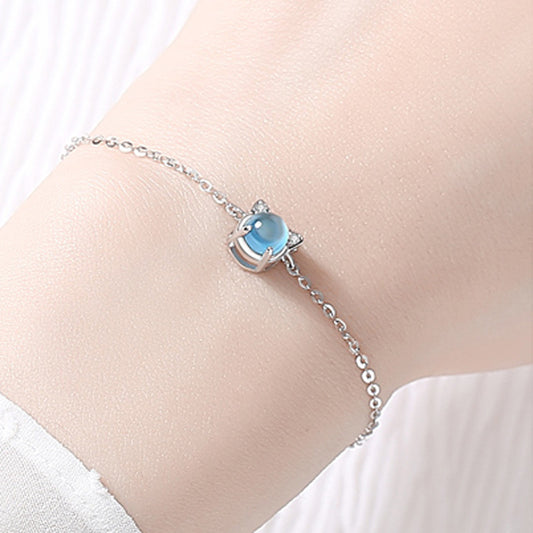 Bracelet chat avec perle bleu